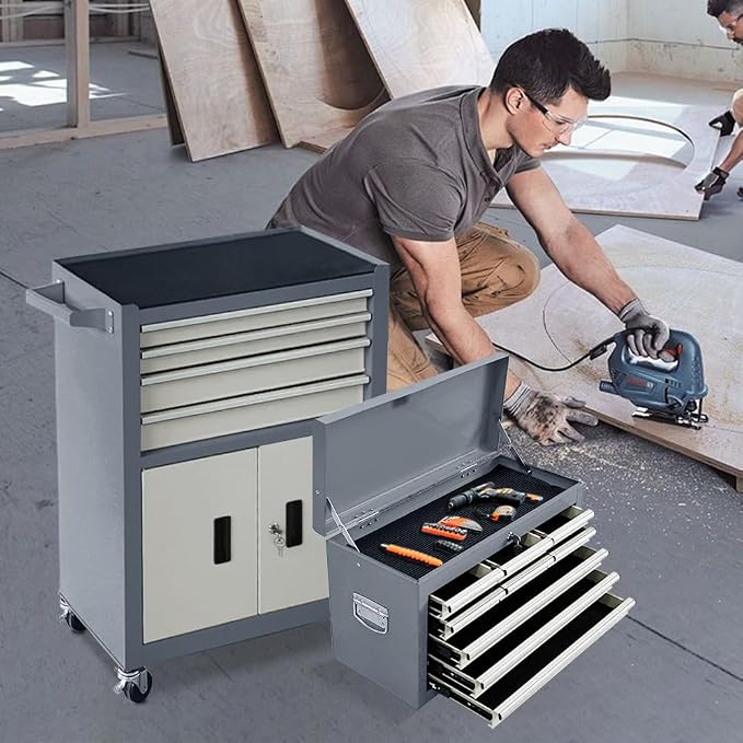 13-Drawer Double Doors Handle Rolling Tool Chest, 2 in 1 Detachable Rolling - Image 2
