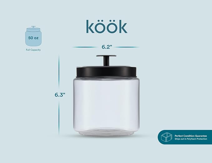 KooK Glass Kitchen Canister Set, Food & Storage Containers - Image 6