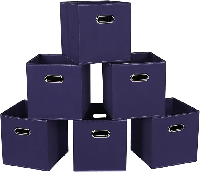 Fabric Cloth Storage Bins, Fabric Cube Bins Organizer by SEVENDOME