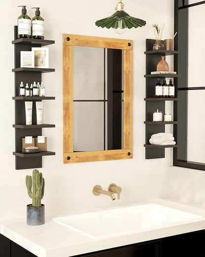 IBUYKE 5 Tier Wall Shelf Unit, Floating Storage Shelf Black WBC009B-2 | - Image 4