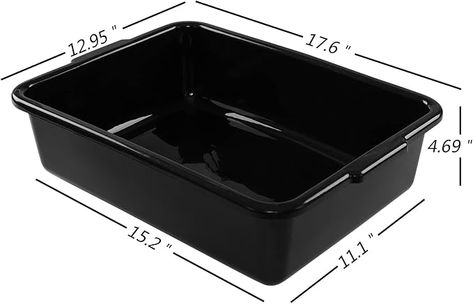 Gloreen 4 Pack Bus Box Commercial, 13 L Dirty Dish Bin Utility Tub - Image 2
