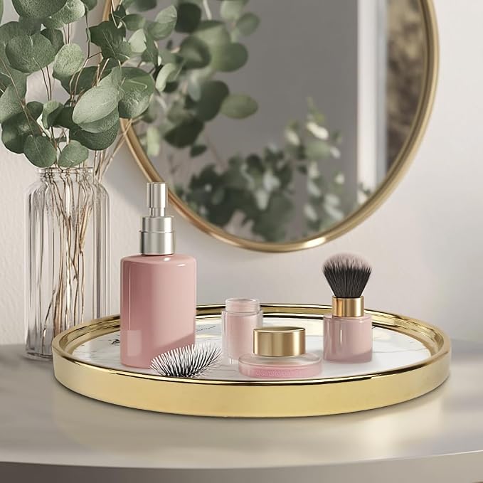 Vanity Perfume Round Decorative Storage Tray - Image 4