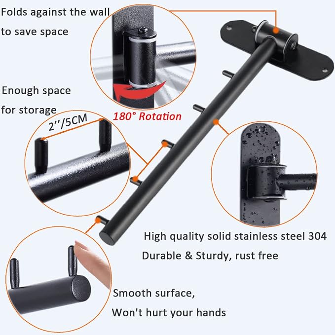 Folding Wall Mounted Clothes Hanger Rack - Image 3