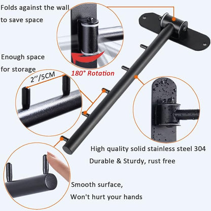 Folding Wall Mounted Clothes Hanger Rack - Image 3