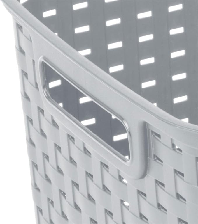 Sterilite 12-Pack Tall Weave Basket, Wicker-Style Plastic Open Storage Bin - Image 6