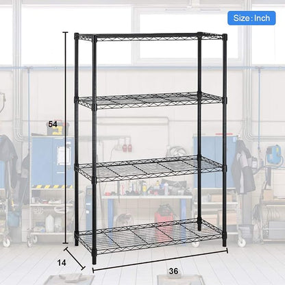BestOffice 36"x14"x54" 4 Tier Layer Shelf Adjustable Steel Commercial Wire - Image 3