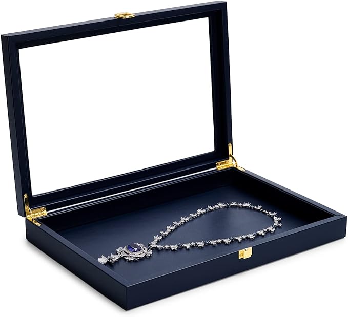 Oirlv Premium Blue Leather Flat Jewelry Tray - Image 2