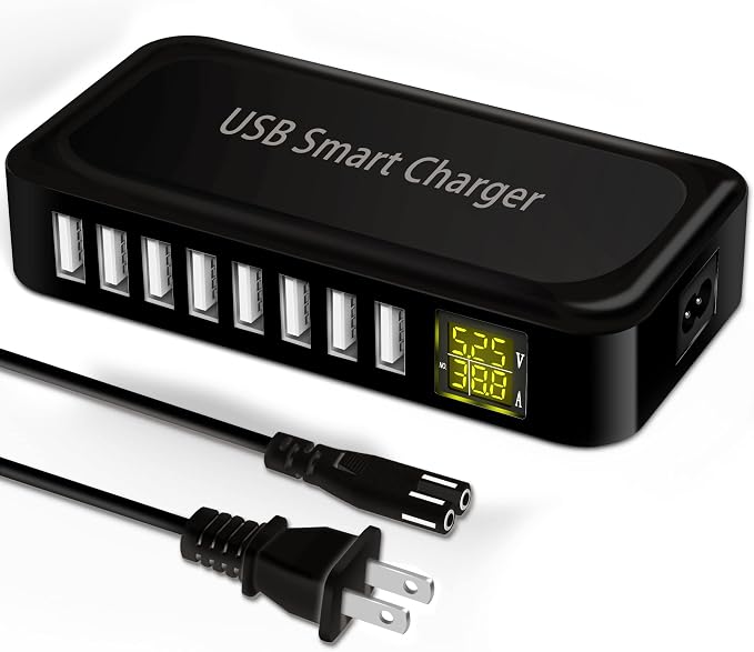 USB Charging Station, Ziwodiv 8-Port 60W/12A USB Charger Station, Compact by ZIWODIV