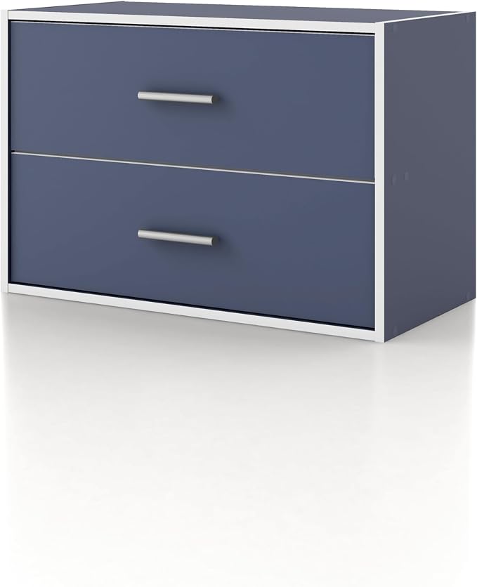Homes: Inside + Out Apexa 2-Drawer Wooden Stackable Storage Drawers, Small Food by HOMESInsideOut