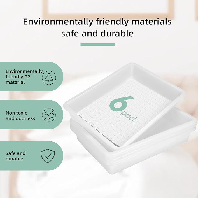 Turn in Trays Classroom, 6 Pack White Paper Trays - Image 3