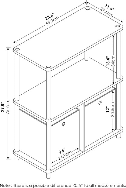 Furinno TURN-N-TUBE Storage Shelves, 3-Tier Toolless Book Shelf - Image 3