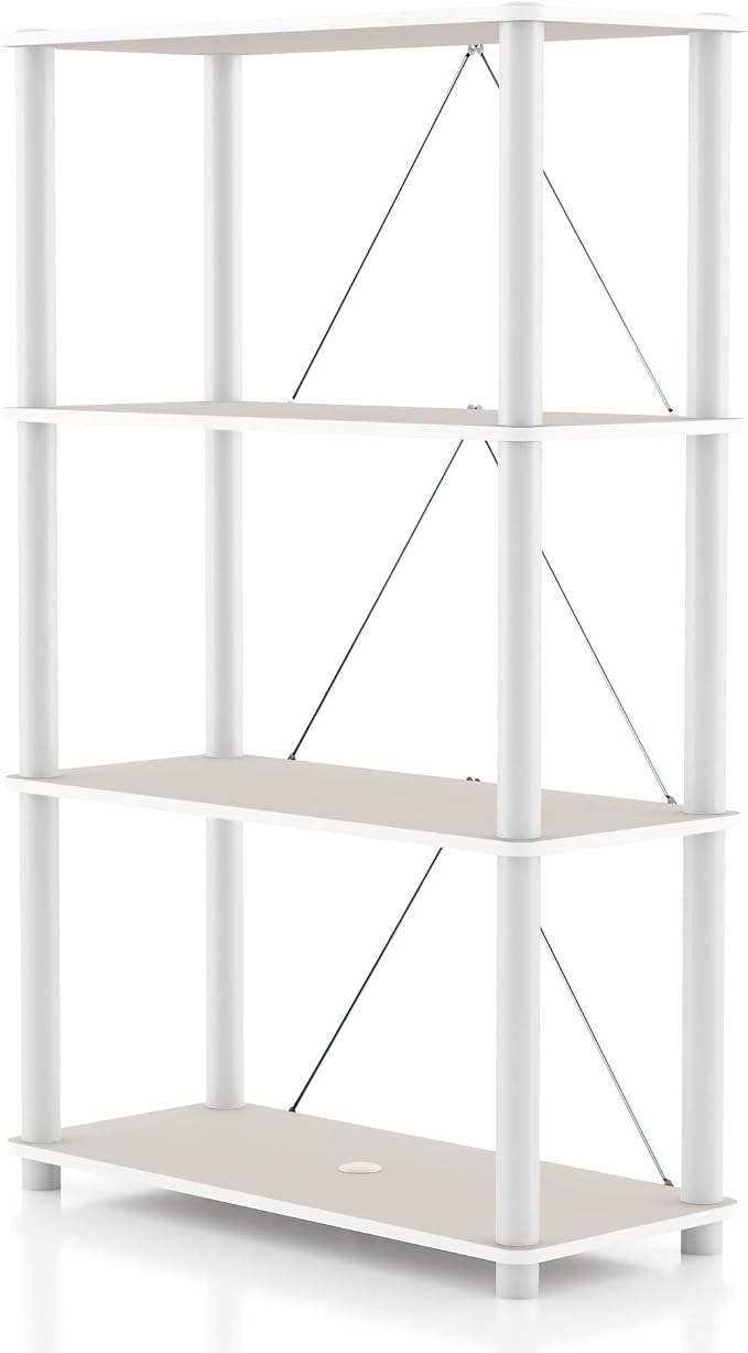 HOMES: INSIDE + OUT Apexa Modern 4-Tier Wide Shelving Units, Collectibles by HOMESInsideOut