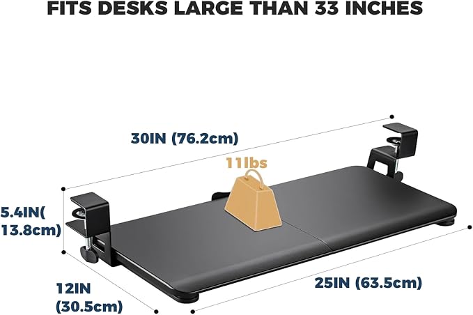 Keyboard Tray Under Desk, Slide Out Computer Keyboard & Mouse Tray - Image 2
