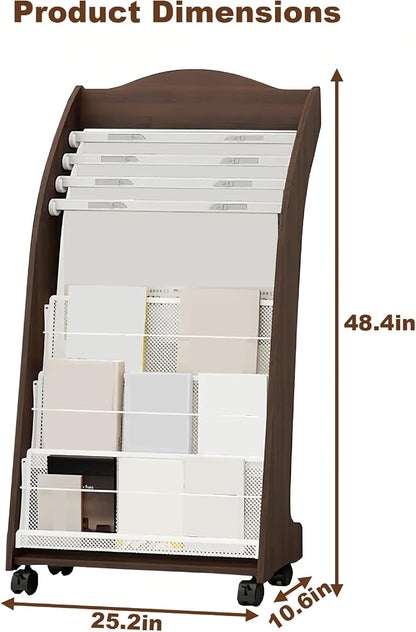 Brochure Display Rack, 4 Layer Floor-Standing Magazine Rack, Literature - Image 2