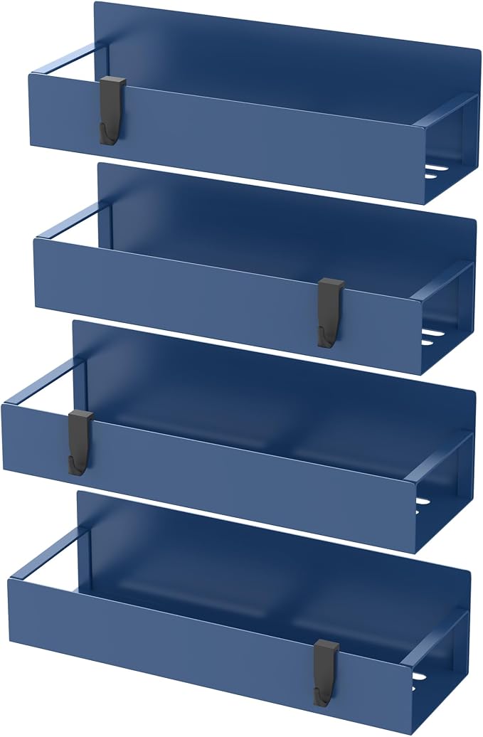 Metal Magnetic Spice Rack for Refrigerator Royal Blue, 4 Pack | Magnetic - Image 6