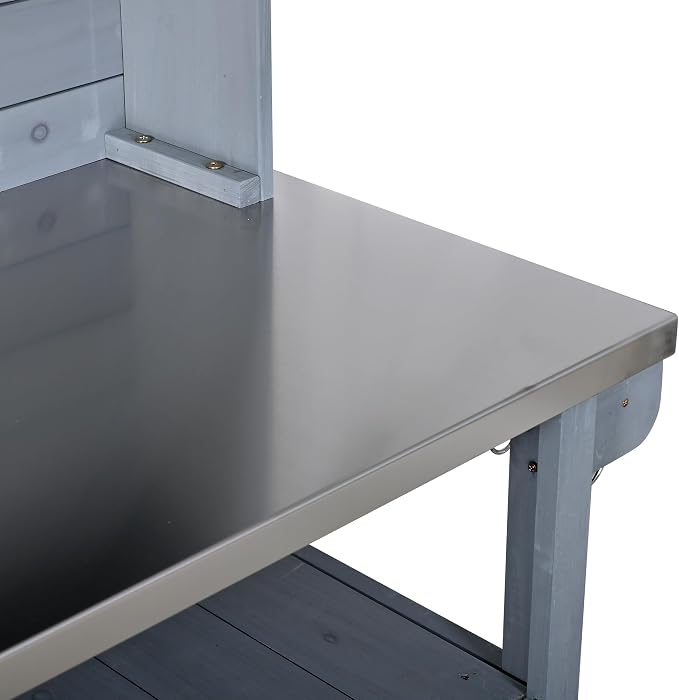 Merax Potting Bench with Stainless Steel top - Image 8