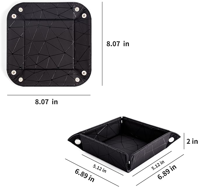 PU Leather Valet Tray for Mens and Women Catchall Tray for Keys, Jewelry Small - Image 2
