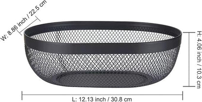 AJIODA Metal Mesh Steel Basket, Oval Metal Wire Storage Organizer Baskets Multi - Image 2
