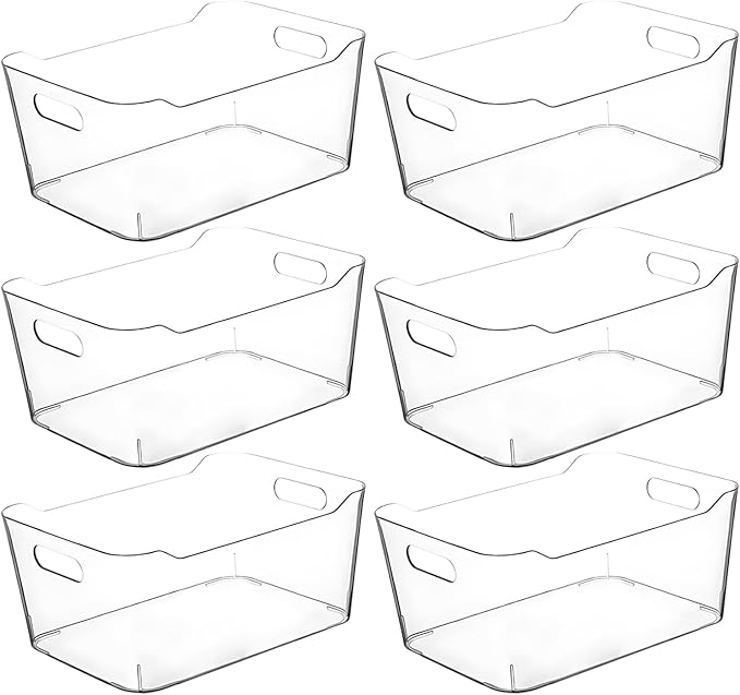 Clear Extra Large Plastic Storage Bins, Pantry Organizers and Storage by CONTROLKITCHEN