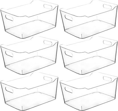 Clear Extra Large Plastic Storage Bins, Pantry Organizers and Storage by CONTROLKITCHEN