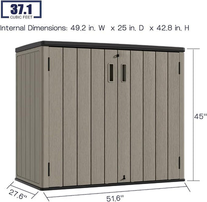 KINYING Outdoor Horizontal Storage Sheds, Outdoor Storage Cabinet Waterproof - Image 4