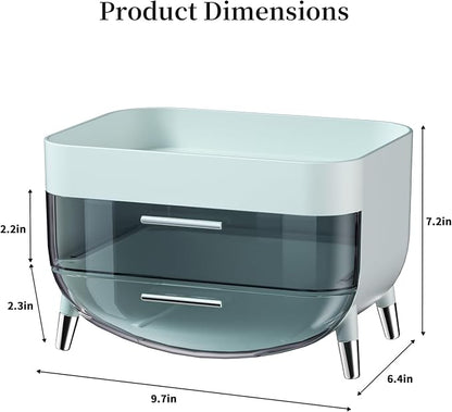 Jywantful Vanity Makeup Organizer, Mint Blue Skincare Storage - Image 4