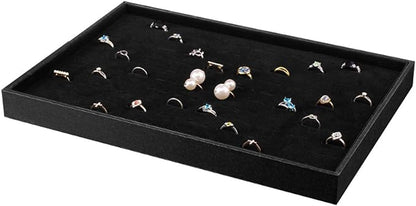 Black Velvet Stackable 100 Slot Ring Inserts Jewelry Tray Showcase Display - Image 6