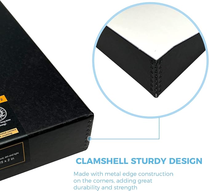 Lineco Archival Oversized 3-Ring Album Box, 13.25x11.75x2.5 inch, Holds Up 55 - Image 4