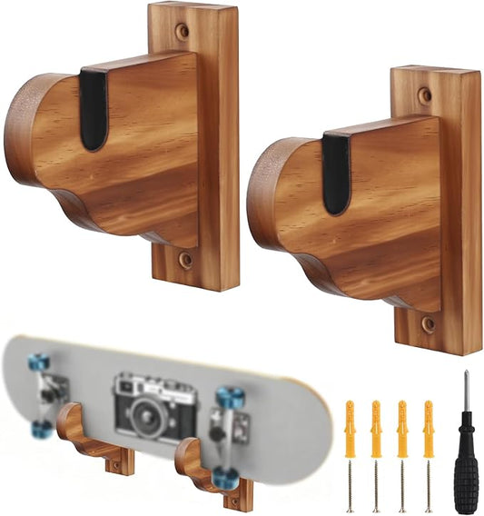 Skateboard Wall Mount, Wooden Horizontal Skateboard Rack Wall Hanger Display by Unknown