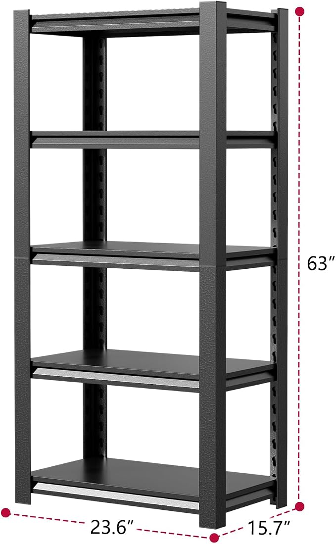 2500LBS Storage Shelves 5 Tier Garage Shelving Heavy Duty Adjustable Shelving - Image 3