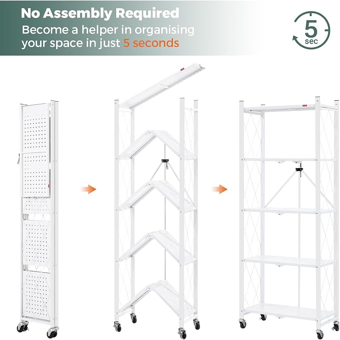 DEANIC 5-Shelf Folding Bookcase - Image 4