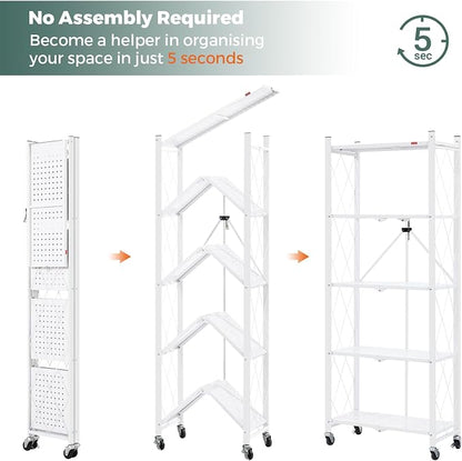 DEANIC 5-Shelf Folding Bookcase - Image 4