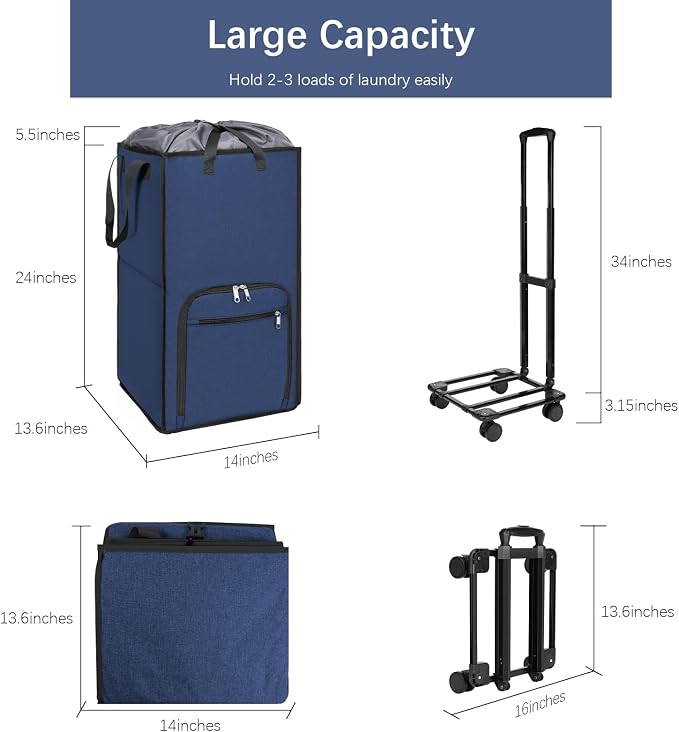 Bukere Rolling Laundry Hamper - Image 8