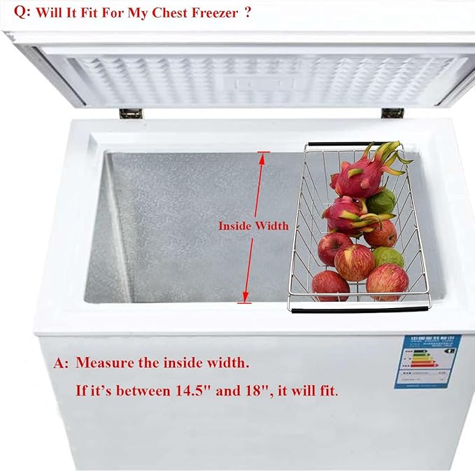 Orgneas Expandable Chest Freezer Basket, Stainless Steel Hanging Deep Freezer - Image 2