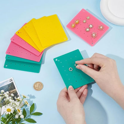 OLYCRAFT 12Pcs 3 Colors Acrylic Earring Display Cards 24 Holes Earring - Image 3