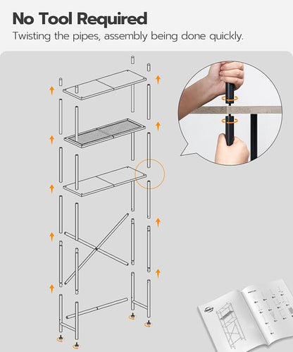 HOOBRO Over the Toilet Storage, 3-Tier Over Toilet Bathroom Organizer, - Image 8