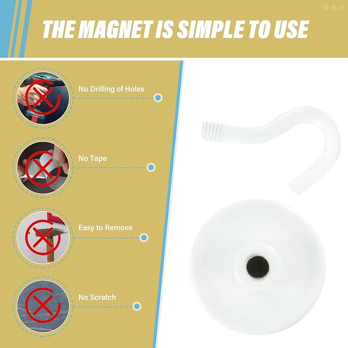 Neosmuk Magnetic Hooks, Heavy Duty 40lb+ Strong Magnet Hook - Image 6