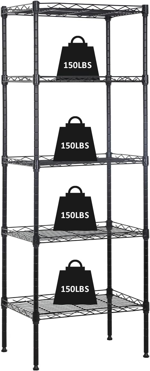 NChanmar 5-Tier Metal Shelving Unit Storage Shelves Metal Shelves 48"x17"x12" by NChanmar