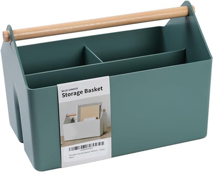 BLUE GINKGO Medium Storage Basket – Plastic Caddy by BLUEGINKGO