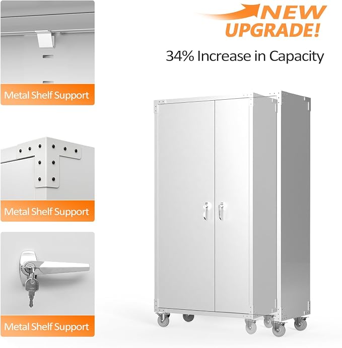 VINGLI Upgraded Wide & Deep Garage Storage Cabinet, Metal Storage Cabinet - Image 5