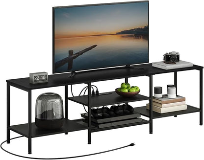 HOOBRO TV Stand with Power Outlets to 75 Inches, TV Console Table with Open by HOOBRO