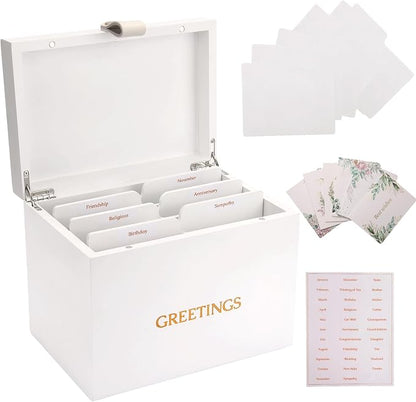 Large Bamboo Greeting Card Organizer Box by INTARSIO3D