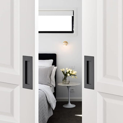 Ravinte 2 Pack Black Sliding Closet Door Handles Black Flush Pulls 7in Length - Image 8