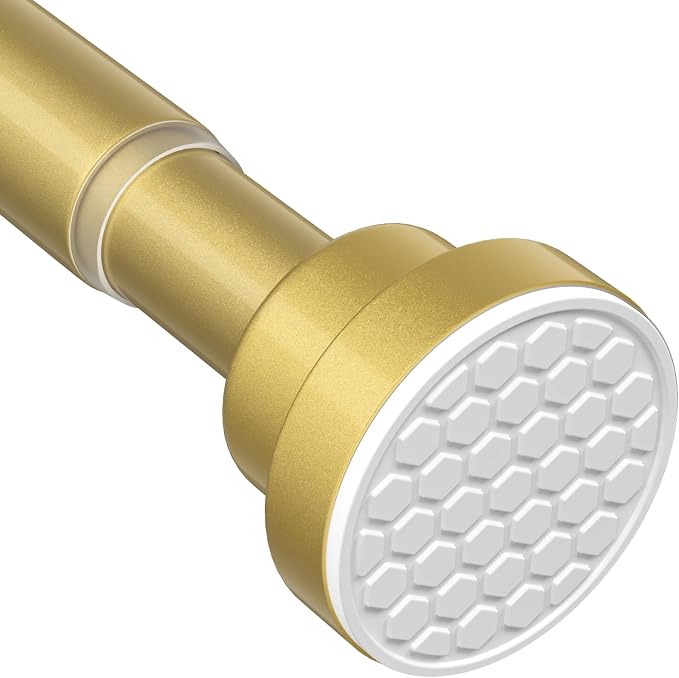 1 Pack Gold Spring Tension Curtain Rod 30-64 Inches, 7/8" inch Adjustable by MEXAUSPRINGCURTAINRODS