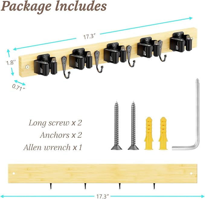 Mop and Broom Holder Wall Mount - Image 2