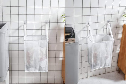 ALYER Wall Hanging Mesh Laundry Hamper, Over the Door Large Storage Bag - Image 7