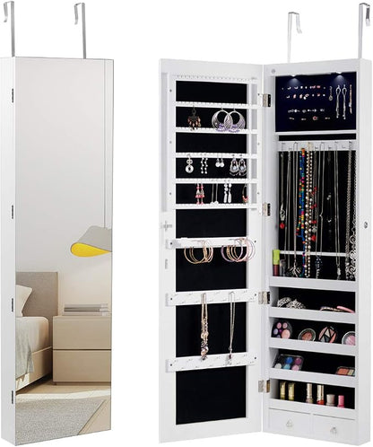HAPPYGRILL Over the Door Jewelry Organizer, Hanging Jewelry Storage Cabinet by HAPPYGRILL