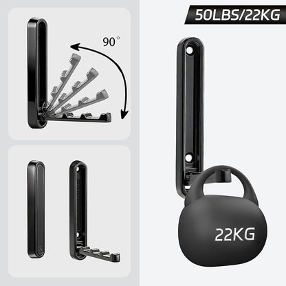4.33 in Extended Folding Coat Hooks, 2 Pack Black Wall Hooks, Zinc Alloy | 90° - Image 4