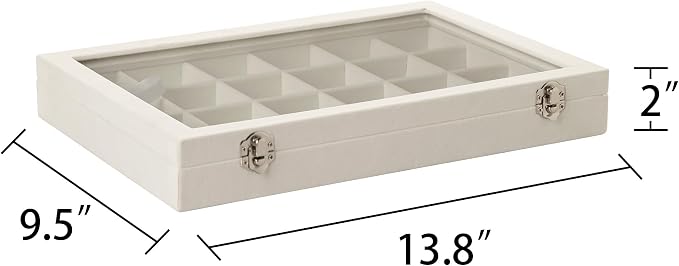 Frebeauty Velvet Jewelry Tray, 24 Grid Jewelry Organizer - Image 3
