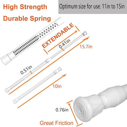 2 Pack Small Tension Rods 10 in to 15.7 Curtain Rods Window Rods in Extendable - Image 2